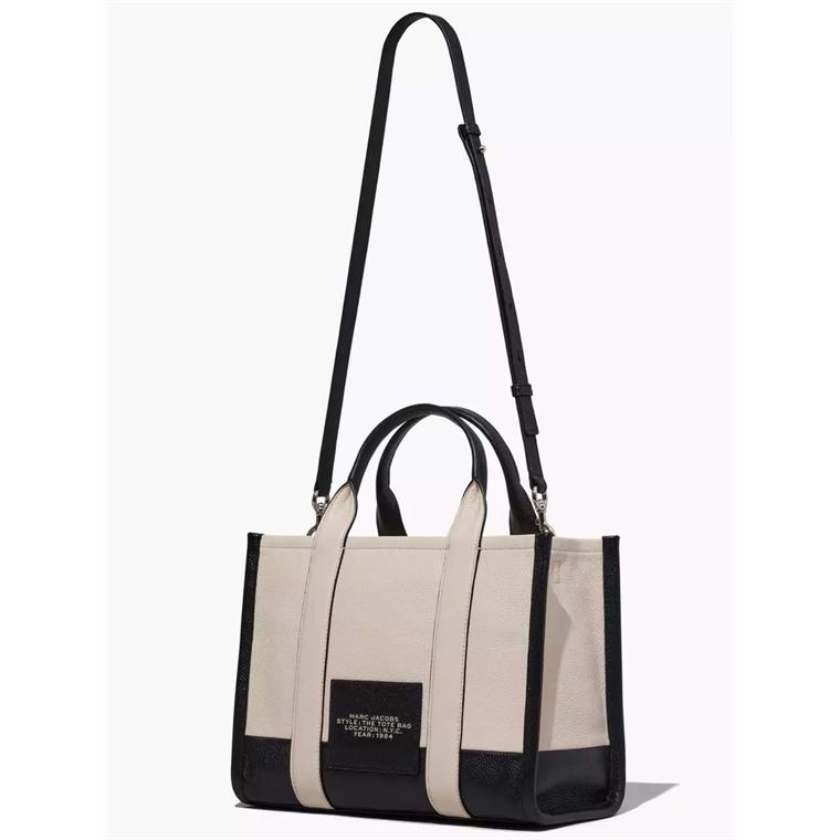 Marc Jacobs The Colorblock Medium Leather Tote Bag, Ivory/Multi
